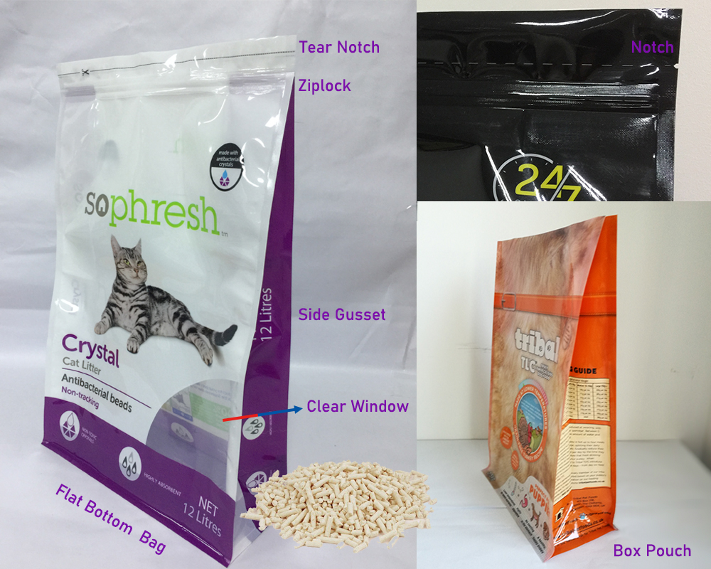 1. Cat litter box pouch packaging bags