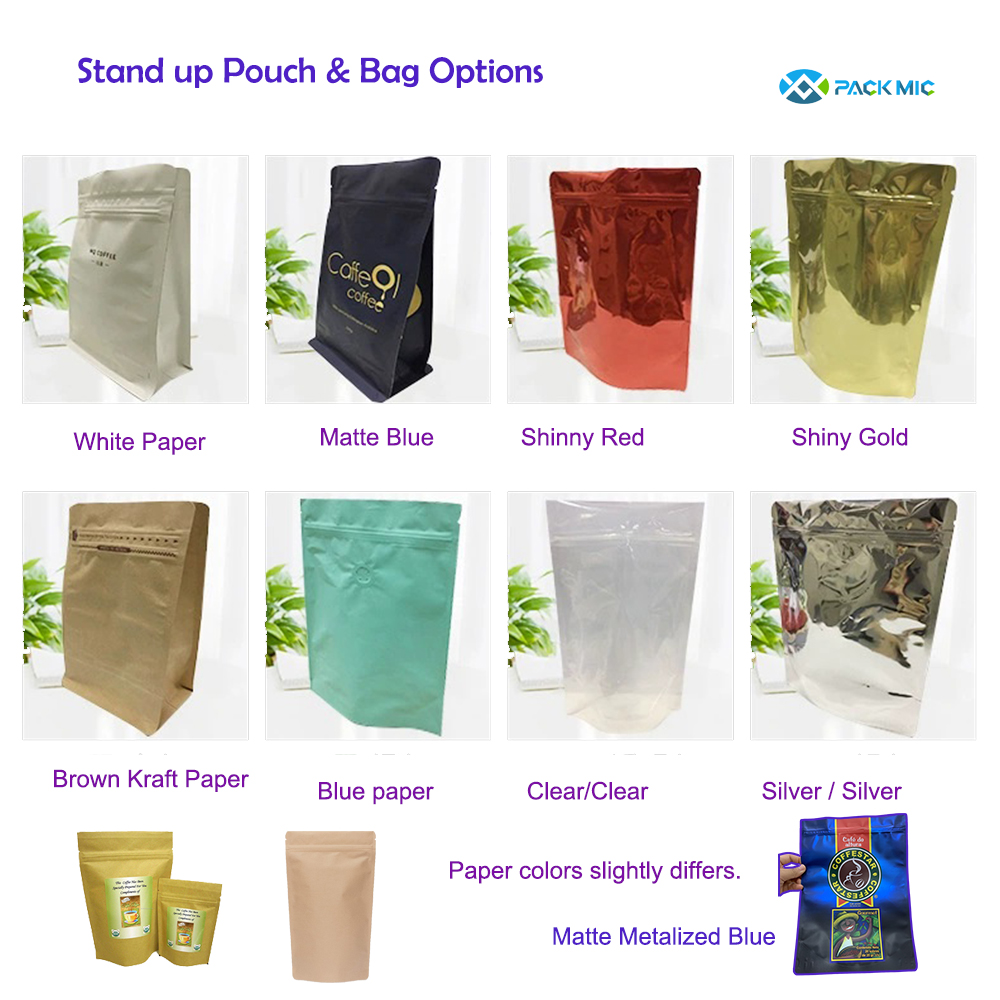 1.Stand up Pouch & Bag Options