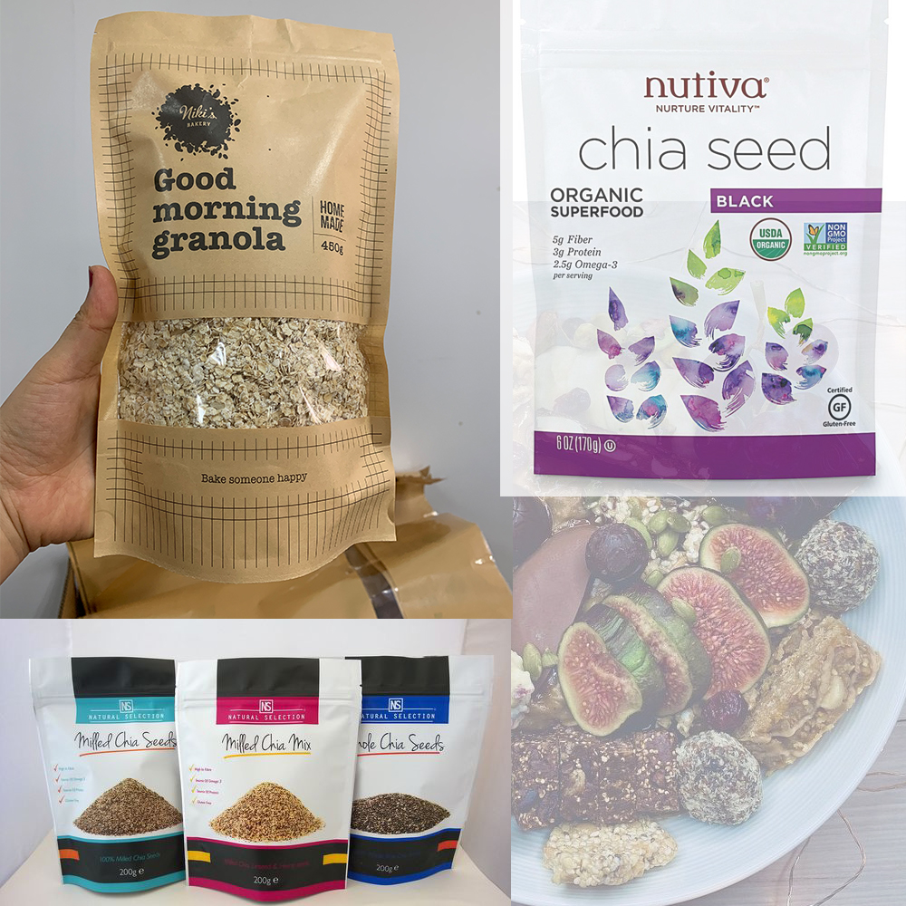 2 chia seed packaging stand up pouch
