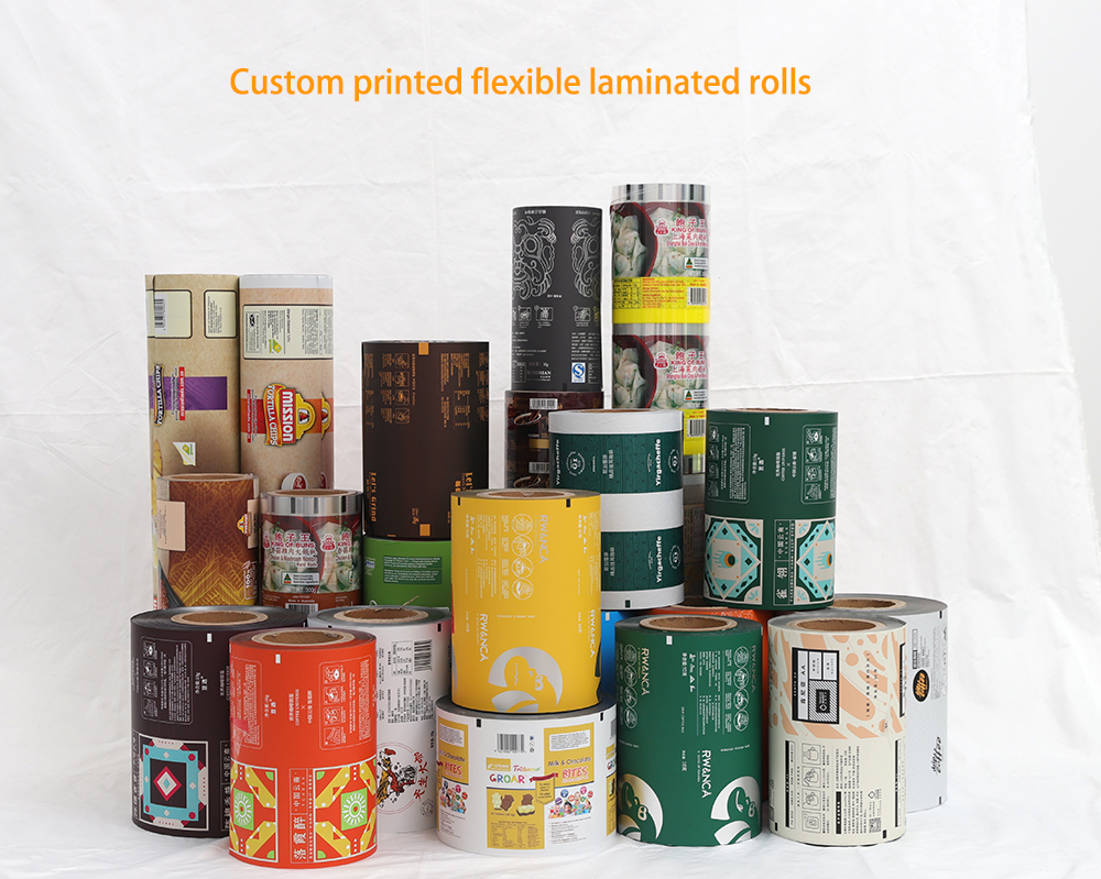 2.custom printed flexible packaging rolls