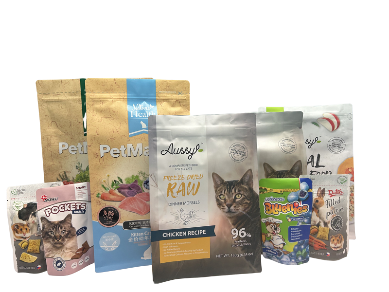 2.custom printed pouches for Freeze-dried Pet food and treats
