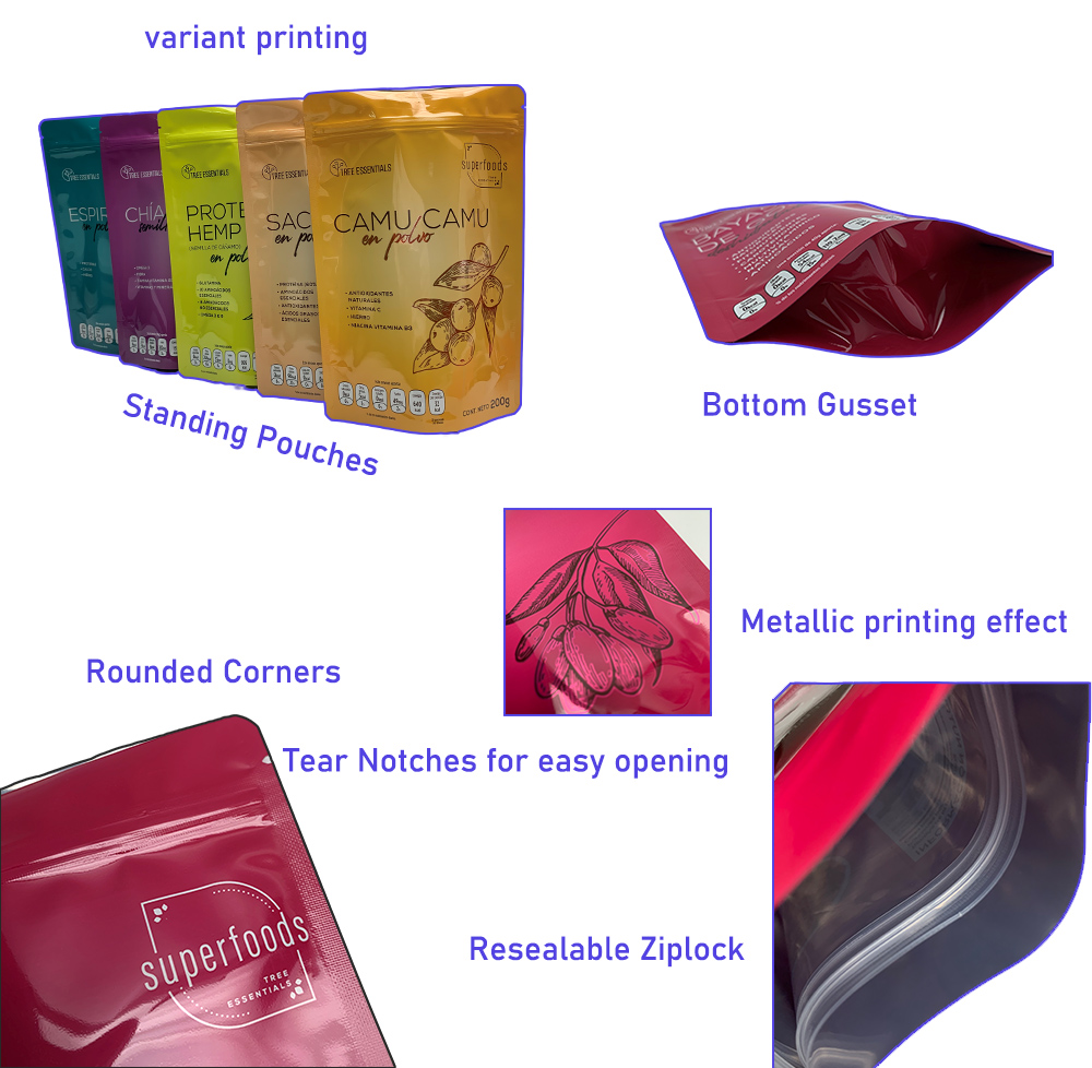 3. Main features of pouches for seed packaging stand up pouches