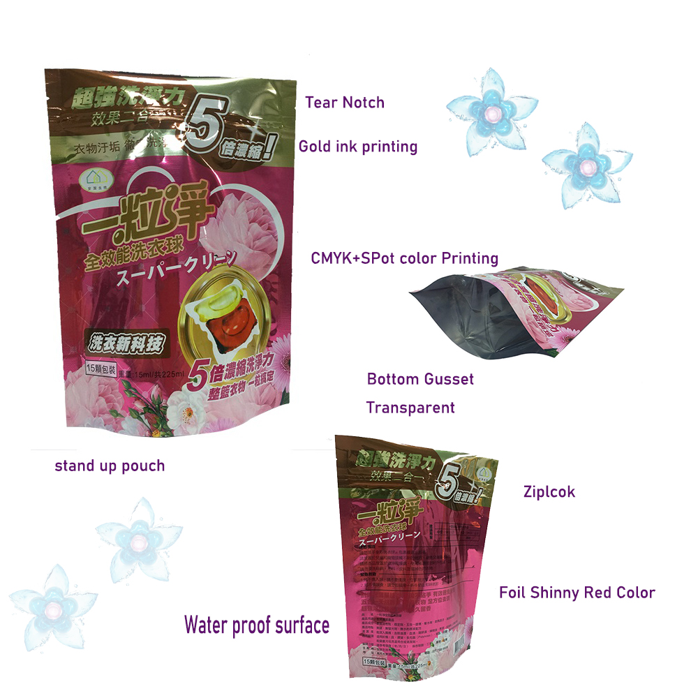 4. features of washing tablets packaging standing bag